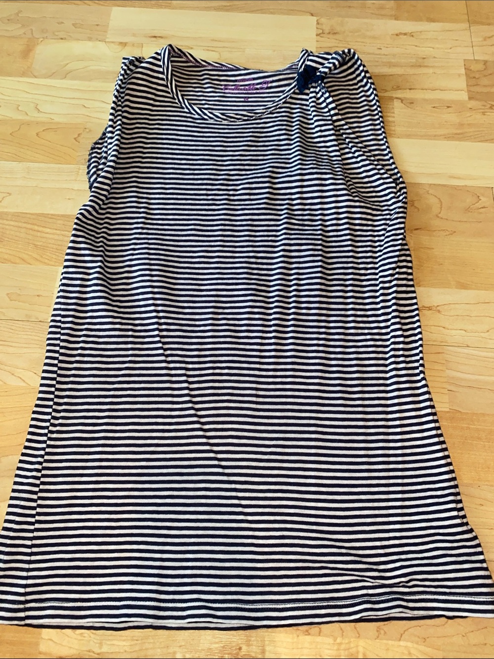 Kids Striped Sleeveless Knit tank Top- Navy & White